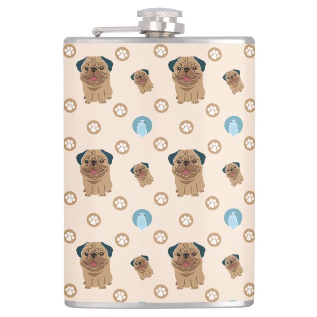 dog paw pattern hip flask (Front)