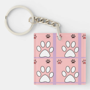 Dog paw pattern keychain