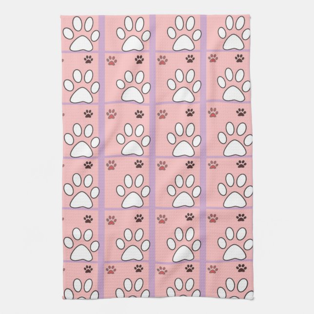Dog Paw Pattern Kitchen Towel (Vertical)