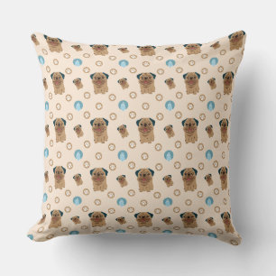 dog paw pattern throw pillow