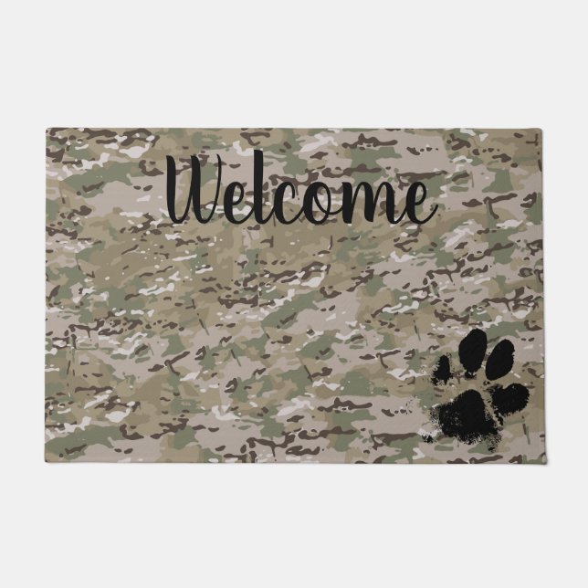 Dog Paw - Paw Print Door Mat (Front)