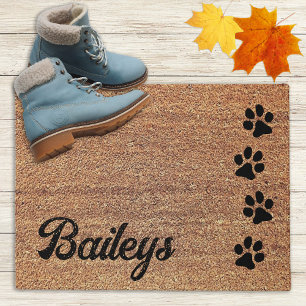 Dog Paw Personalized Floor Mat
