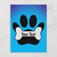 Dog Paw Print And Bone Gradient