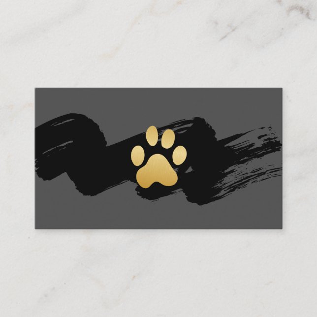 Dog Paw Print Brushed Business Card (Front)