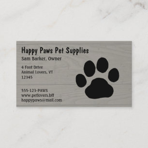Dog Paw Print Business Card