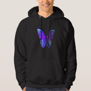 Dog Paw Print Butterfly Pug Mom Dad Dachshund Vet Hoodie