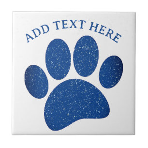 Dog Paw Print Cartoon Old Paper Print Tile