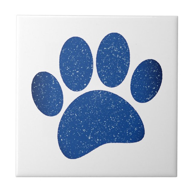 Dog Paw Print Cartoon Old Paper Print Tile (Front)