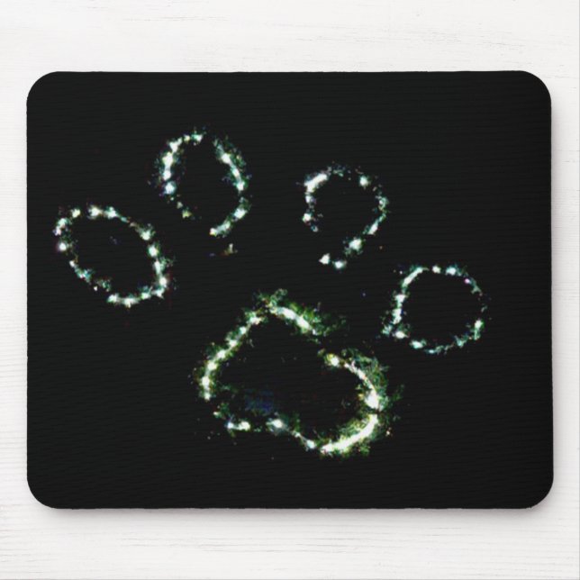 Dog Paw Print Christmas lights mouse pad art (Front)