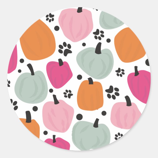 Dog Paw Print  Classic Round Sticker (Front)