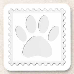 Dog Paw Print Cut Out Coaster