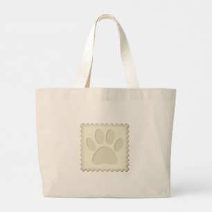 Dog Paw Print Cut Out Large Tote Bag