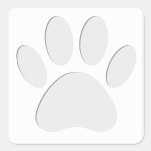 Dog Paw Print Cut Out Square Sticker
