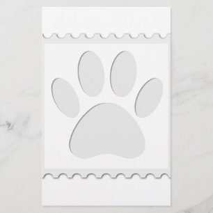 Dog Paw Print Cut Out Stationery