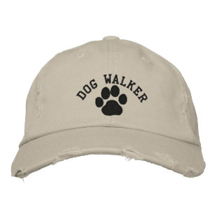Dog Paw Print Dog Walker Custom Text Embroidered Hat