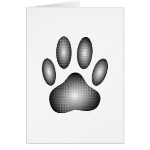 Dog Paw Print In Black and White Gradients