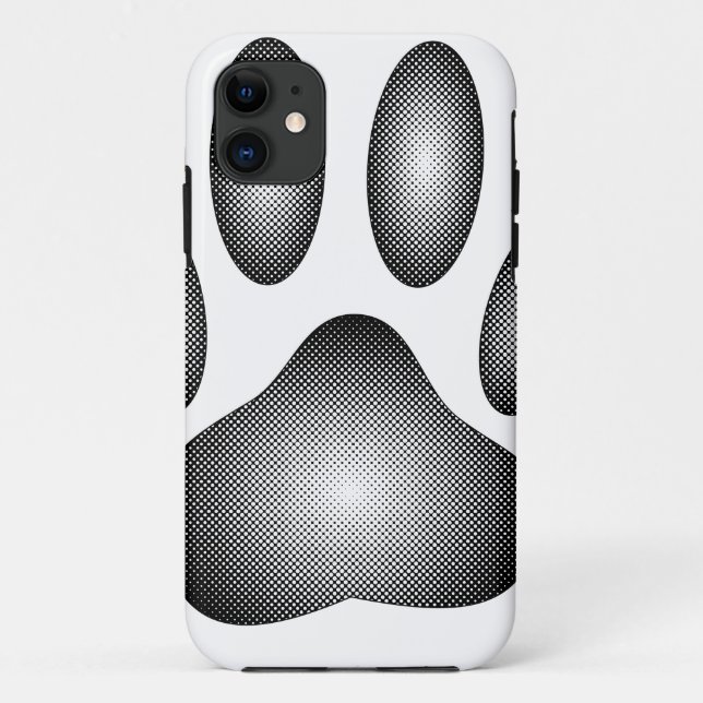 Dog Paw Print In Black and White Gradients Case-Mate iPhone Case (Back)
