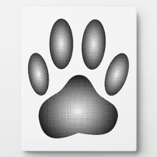 Dog Paw Print In Black and White Gradients Plaque