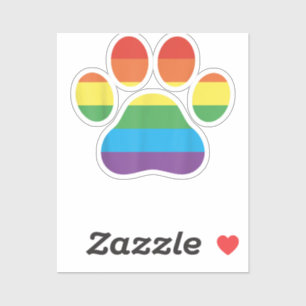 Dog Paw Print LGBTQ Rainbow Flag Gay Pride Ally Do