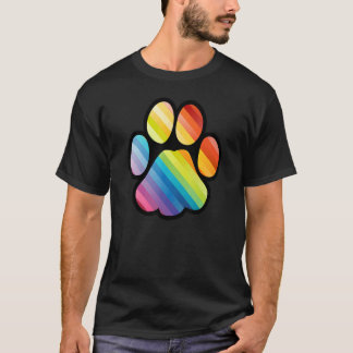 Dog Paw Print Lgbtq Rainbow Flag Gay Pride Ally Do T-Shirt