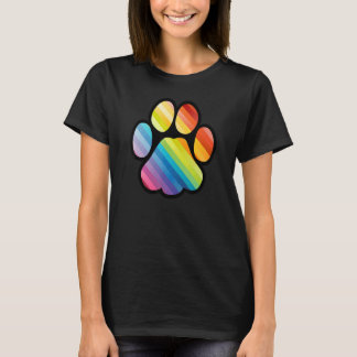 Dog Paw Print Lgbtq Rainbow Flag Gay Pride Ally Do T-Shirt