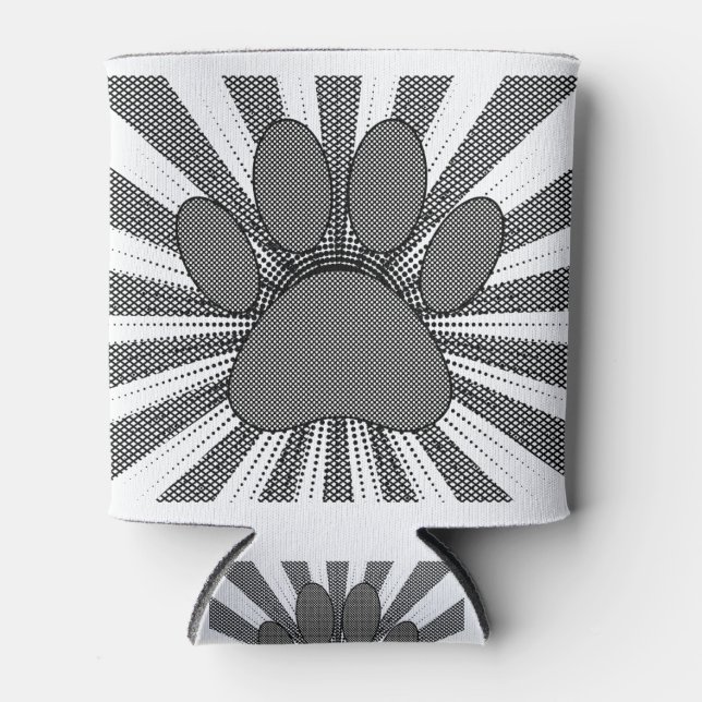 Dog Paw Print Manga Style Can Cooler (Front)