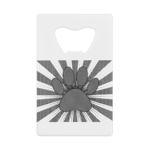 Dog Paw Print Manga Style Credit Card Bottle Opener