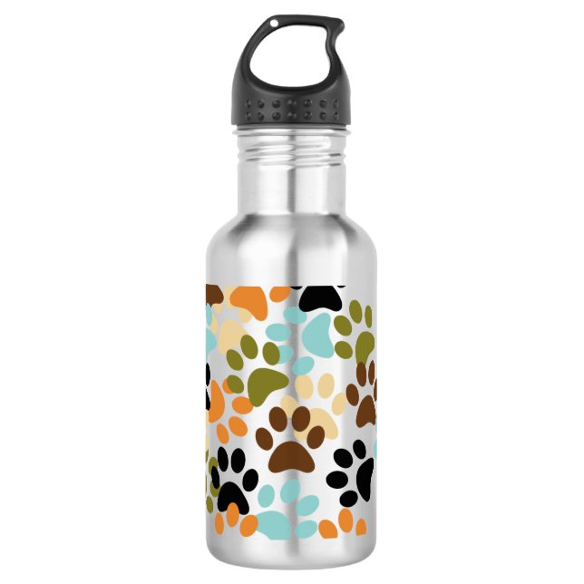 Dog paw print pattern 710 ml water bottle (Front)