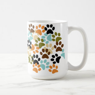 Dog paw print pattern coffee mug