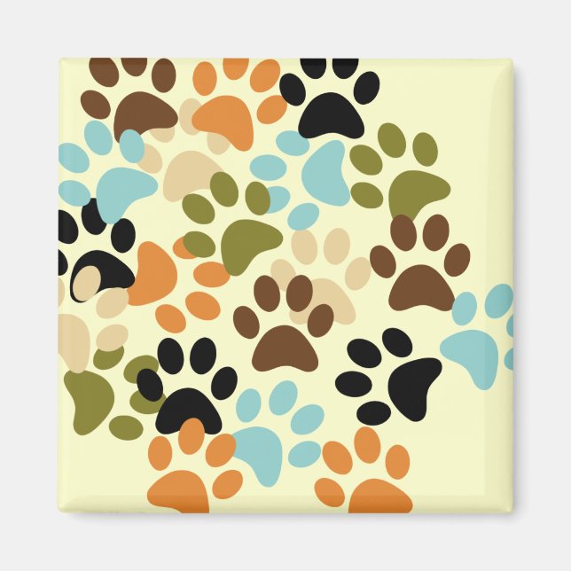 Dog paw print pattern magnet (Front)