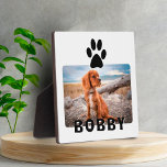 Dog Paw Print Pet Custom Photo Name Plaque<br><div class="desc">Modern and Simple Dog Paw Print Pet Custom Photo Name plaque. Add your dog photo and name.</div>