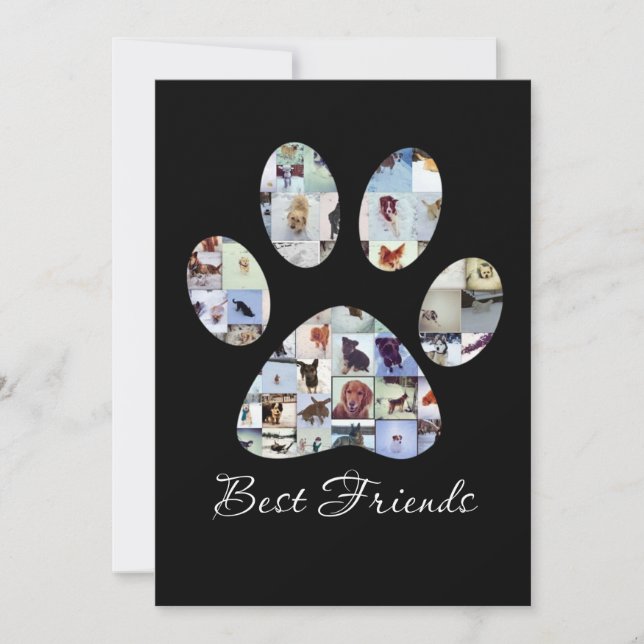 Dog Paw Print Photo Canvas,  Custom Dog Canvas  Thank You Card (Front)