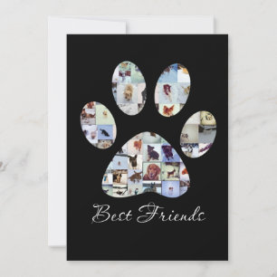 Dog Paw Print Photo Canvas, Custom Dog Canvas Thank You Card