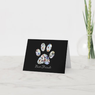 Dog Paw Print Photo Canvas,  Custom Dog Canvas  Thank You Card