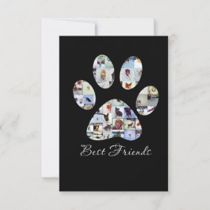 Dog Paw Print Photo Canvas,  Custom Dog Canvas  Thank You Card