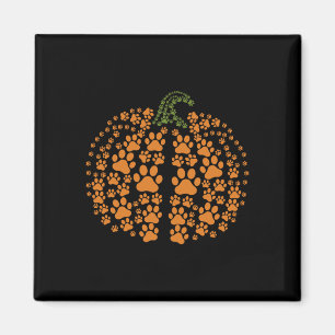 Dog Paw Print Pumpkin Autumn Fall Animal Lover Hal Magnet