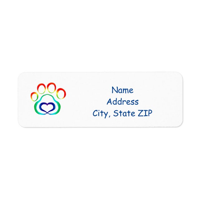 Dog Paw Print Return Address Label (Front)