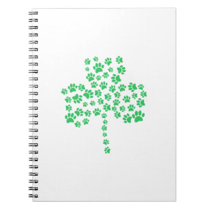 Dog Paw Print Shamrock Notebook