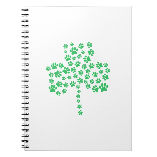 Dog Paw Print Shamrock Notebook (Front)