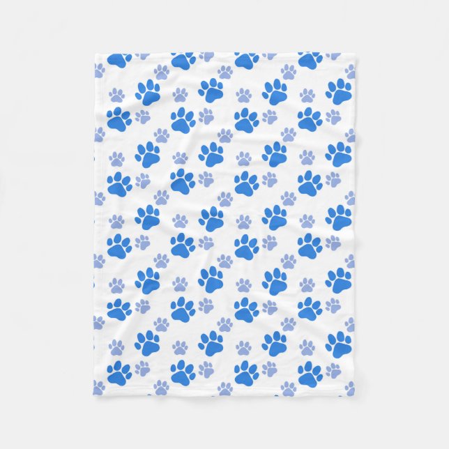 Dog Paw Print Simple Animal Lover Cute Puppies Fleece Blanket (Front)