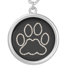 Dog Paw Print Sterling Necklace Jewellery