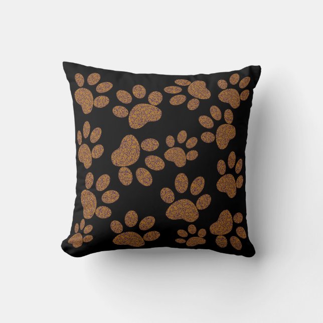dog paw print throw pillow (Front)