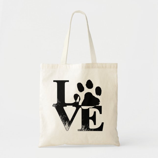 Dog Paw Print Tote Bag (Front)