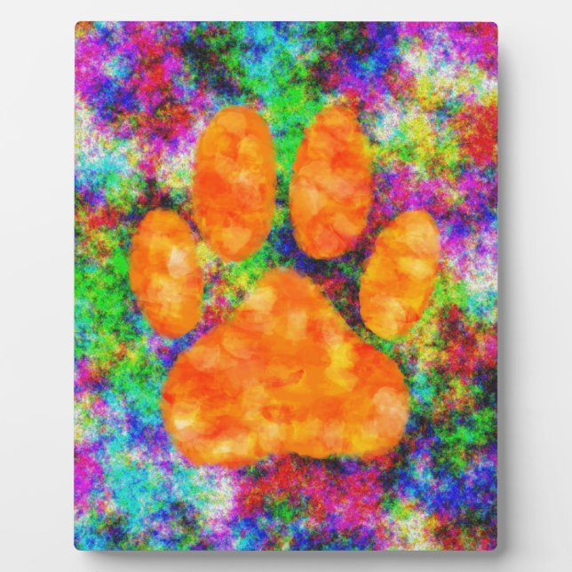 Dog Paw Print Watercolor Plaque (Front)
