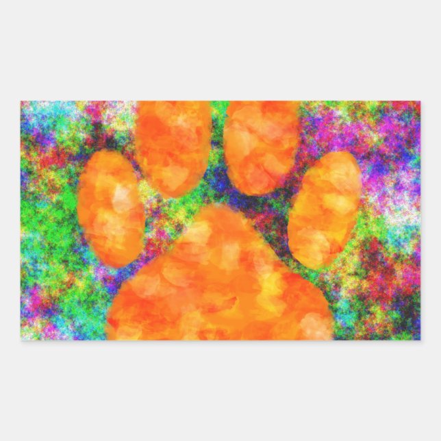 Dog Paw Print Watercolor Sticker (Front)