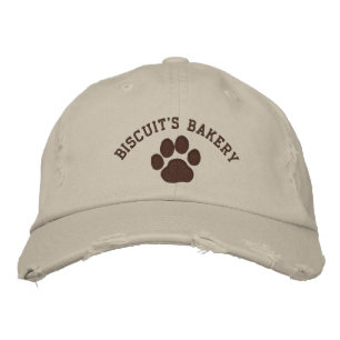 Dog Paw Print with Customizable Text & Colours Embroidered Hat