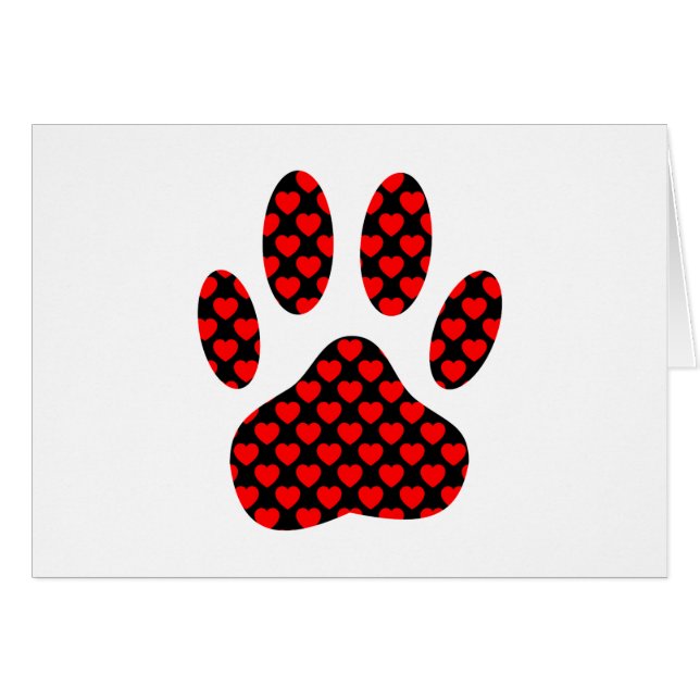 Dog Paw Print With Hearts (Front Horizontal)