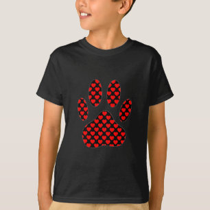 Dog Paw Print With Hearts T-Shirt