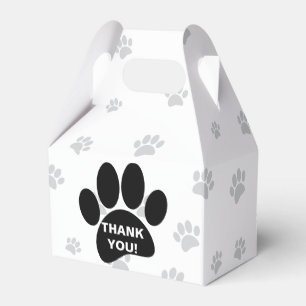 Dog Paw Print With Thank You Message Favor Box