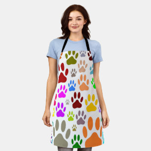 Dog Paw Prints All Over Apron